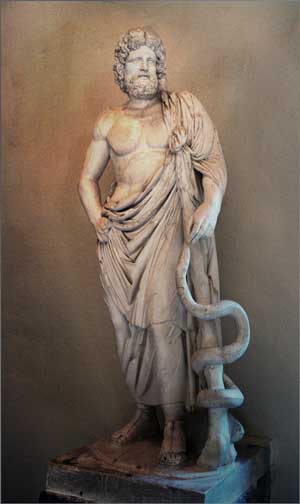 The healer Asklepios, who became the constellation Ophiuchus
