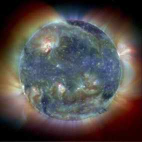 Sun - ultraviolet imaging, false colour